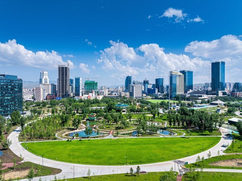 Park in Ulaanbaatar. Mongolia destinations.